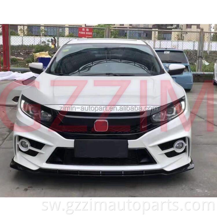 Mbele na nyuma bumper grille upande wa sketi ya mwili wa pp PP kuboresha sehemu kwa Civic 2006 - 2020 FC450